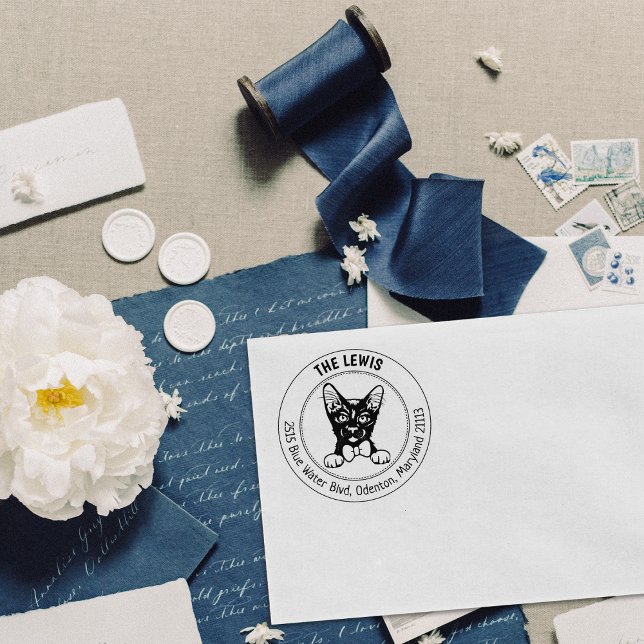 Havana Brown Cat Return Address  Rubber Stamp (Creator Uploaded)