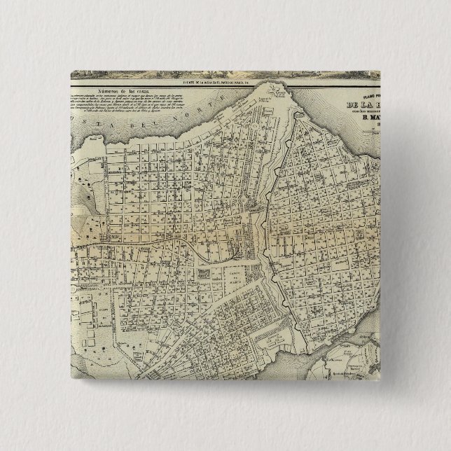 Havana, Cuba 2 Inch Square Button (Front)