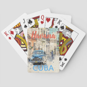 Havana Cuba Car in Street Scene Playing Cards