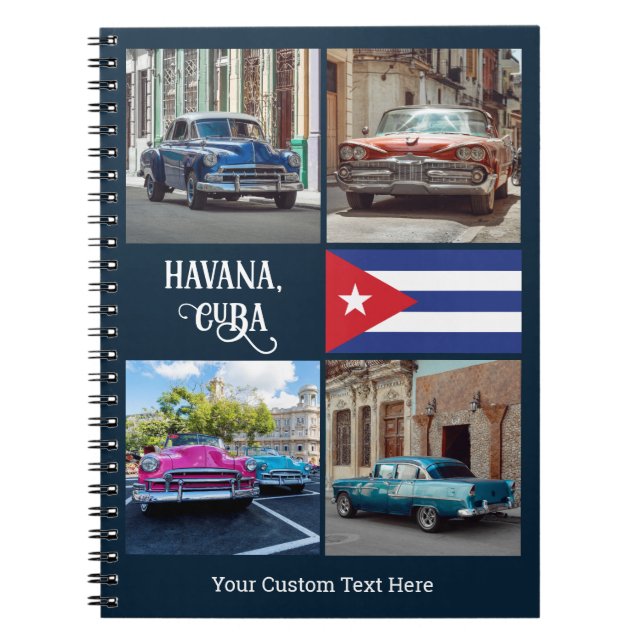 Havana CUBA Cars custom text Notebook (Front)