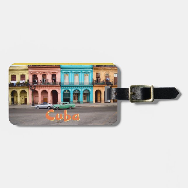 Havana Cuba Colourful Cuban Architecture Luggage Tag (Front Horizontal)