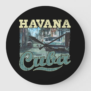 Havana Cuba Graffiti Street Art - Love Habana Large Clock