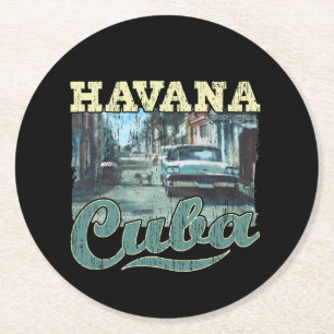 Havana Cuba Graffiti Street Art - Love Habana Round Paper Coaster