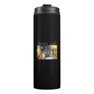Havana Cuba - Habana Vieja Night Scene Fine Art Thermal Tumbler