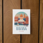 Havana Cuba Island Vintage Minimal Retro City   Postcard<br><div class="desc">Havana Cuba Vintage Skyline showing the famous buildings like the capitol. Beautiful cuba souvenir gift idea for every cuban girl or guy.</div>