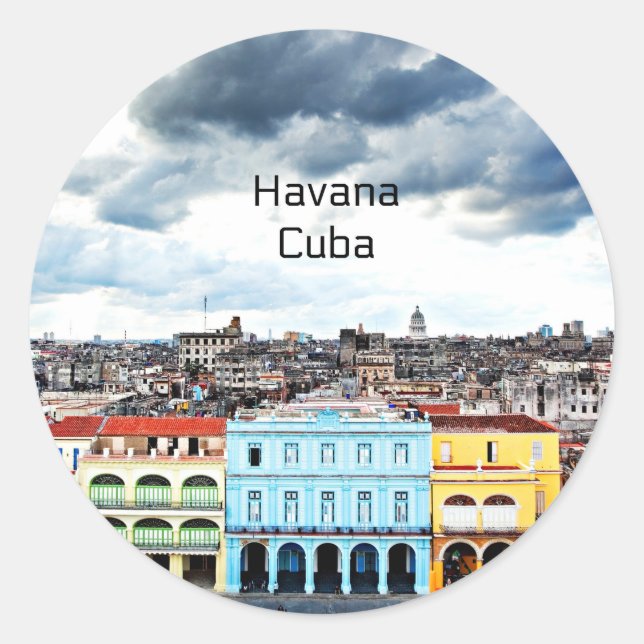 Havana, Cuba photograph, Classic Round Sticker (Front)