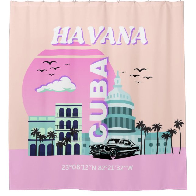 Havana Cuba Pink Travel Art (Front)