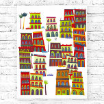 Havana Cuba Poster<br><div class="desc">Modern contemporary city art based on Havana, Cuba. Vibrant colors and fun details. Original art by Nic Squirrell.</div>