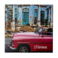 Havana Cuba Red Vintage Car
