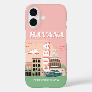 Havana Cuba Retro Vintage Art iPhone 16 Case
