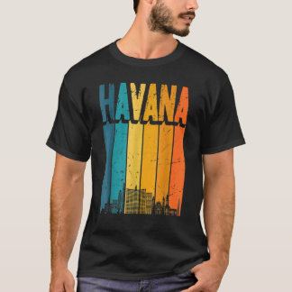 Havana Cuba Retro Vintage Sunset Skyline Havana T-Shirt