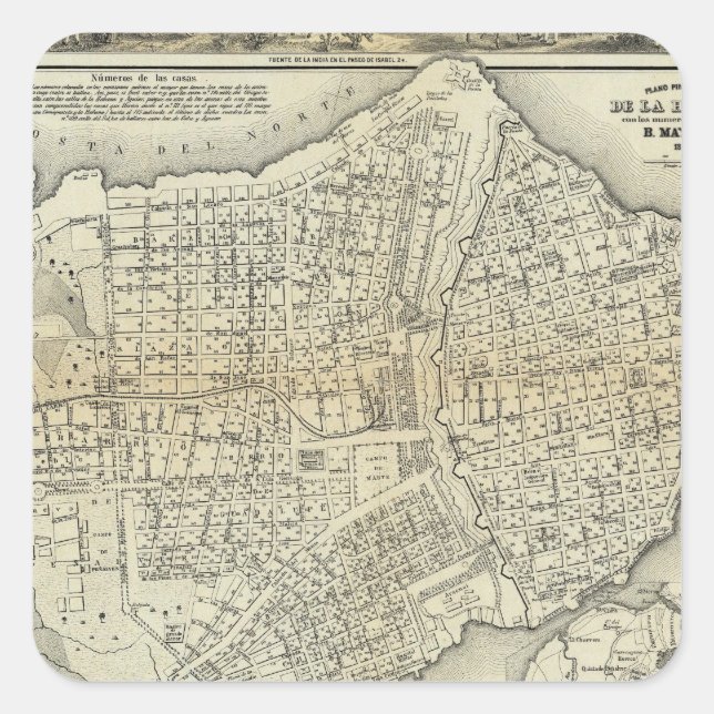 Havana, Cuba Square Sticker (Front)