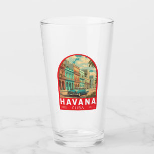 Havana Cuba Travel Art Emblem Glass