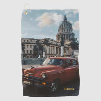 Havana Cuba Vintage Classic Car  Golf Towel