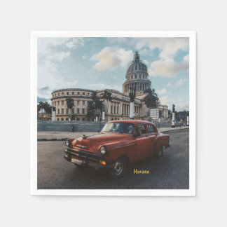 Havana Cuba Vintage Classic Car  Napkin