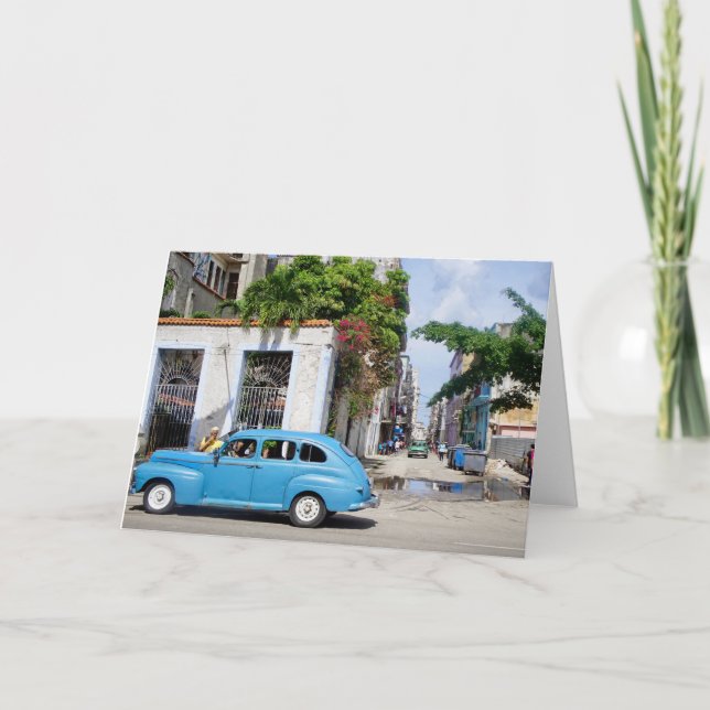 Havana Cuba Vintage Taxi, notecard (Front)