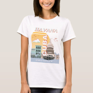 Havana Cuba Vintage Travel Art T-Shirt