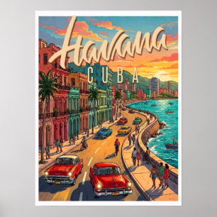 Havana Cuba Vintage Travel Poster