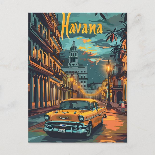 Havana Dreams: Cruise in a Vintage Car Postcard (Front)