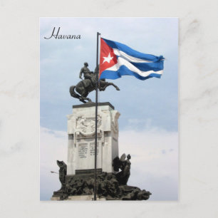 havana flag statue postcard