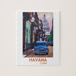 Havana in Cuba  - El Capitolo with oldtimer Jigsaw Puzzle