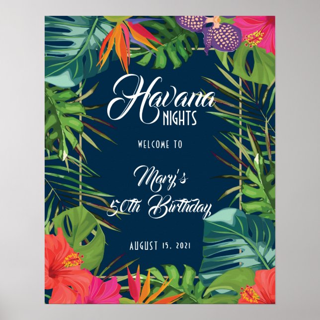 Havana Nights Affiche de bienvenue d'anniversaire  (Devant)
