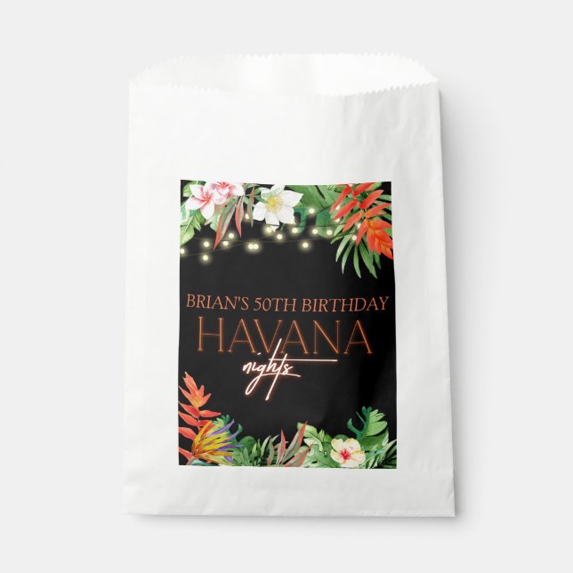 Havana Nights, Havana Nights Party, Tropical  Favour Bag (Front)