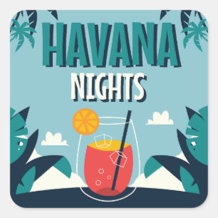 "Havana Nights" Square Sticker