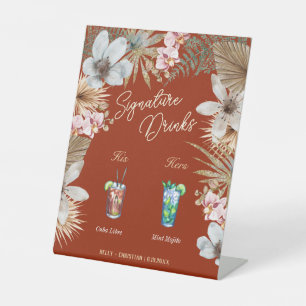 Havana Nights Tropical Cuban Signature Drinks Pedestal Sign