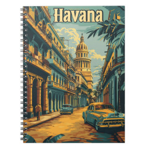 Havana Nostalgia: Vintage Cars in the Old Town Notebook
