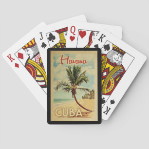 Havana Palm Tree Vintage Travel Playing Cards