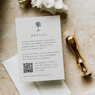 Havana Palm Wedding Details QR Code RSVP Enclosure Card