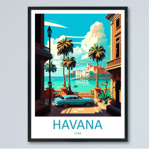Havana Travel Print Wall Art Havana Wall Hanging 