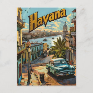 Havana Vintage Car Postcard