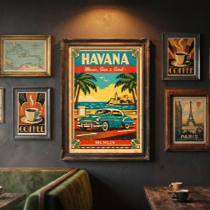 Havana Vintage Travel Poster – Retro Cuba Wall Art