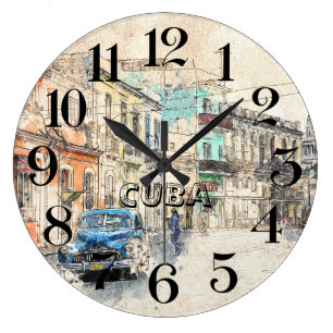 Havana Wall Clock, Cuba Large Clock