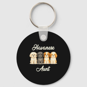 Havanese Aunt Cute Dog Lover Gift Funny Women Pupp Keychain