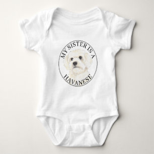 Havanese Big Sister Baby Bodysuit