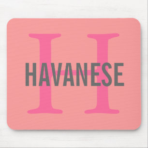 Havanese Breed Monogram Design Mouse Pad
