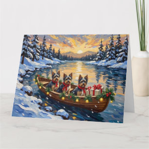 Havanese Christmas Boat Holiday Card
