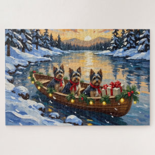 Havanese Christmas Boat Holiday Jigsaw Puzzle