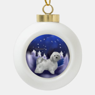 Havanese Christmas Ceramic Ball Christmas Ornament
