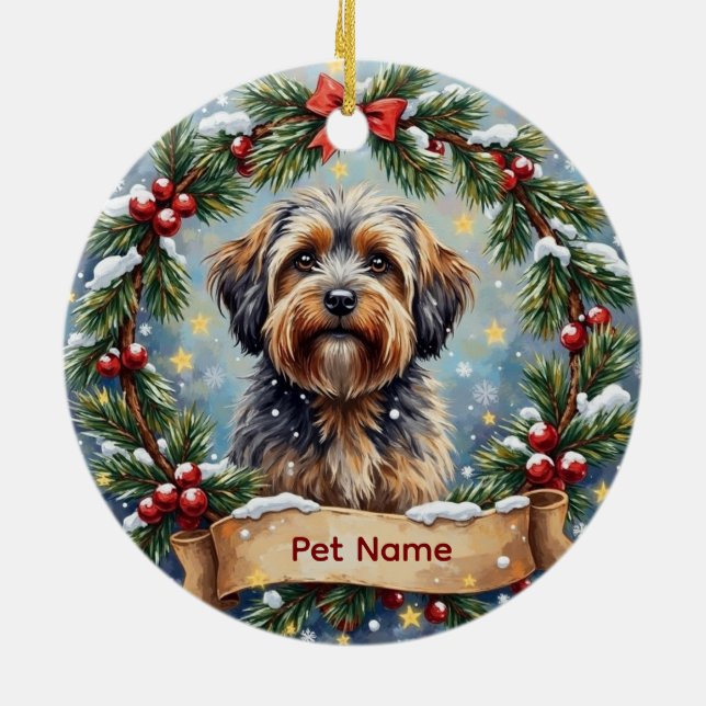 Havanese Christmas Ceramic Ornament (Back)