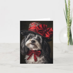 Havanese Christmas Elegant Victorian Dog Holiday Card