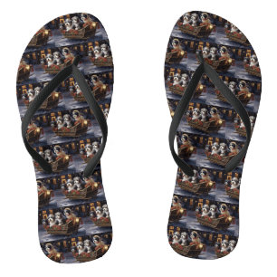 Havanese Christmas Festive Season  Flip Flops