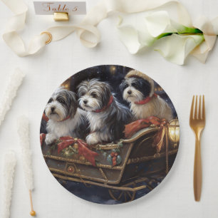 Havanese Christmas Festive Season  Paper Plate