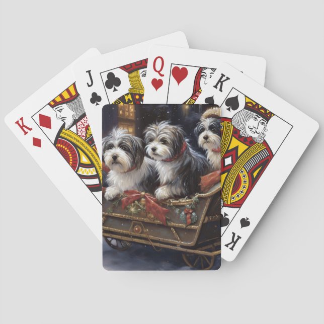 Havanese Christmas Festive Season  Playing Cards (Back)