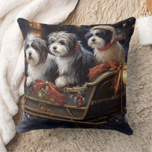 Havanese Christmas Festive Season  Throw Pillow