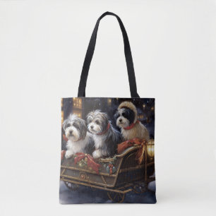 Havanese Christmas Festive Season Tote Bag
