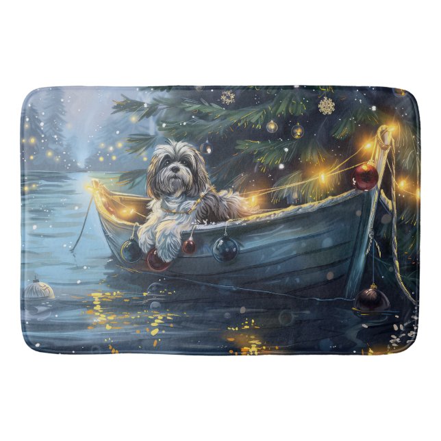 Havanese Christmas Festive Voyage Bath Mat (Front)